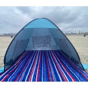 UPF 50+ Pop Up Beach Tent, Easy Set Up Beach Umbrella, Sun Shelter for 2-3